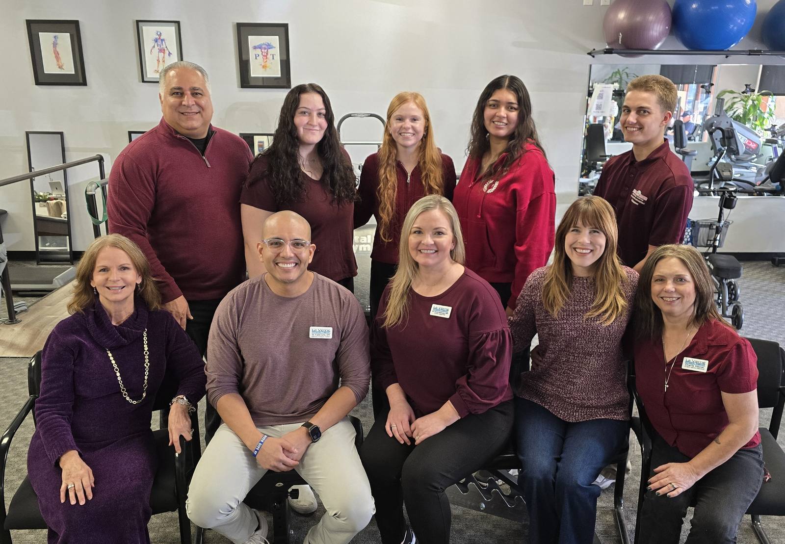 The La Verne Physical Therapy staff, gathered in the clinic gym